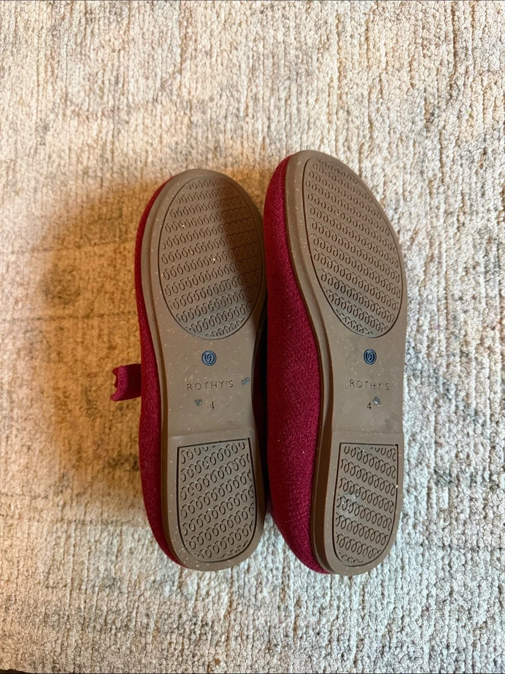 Rothy's Girls Burgundy Mary Jane Flats with Bow